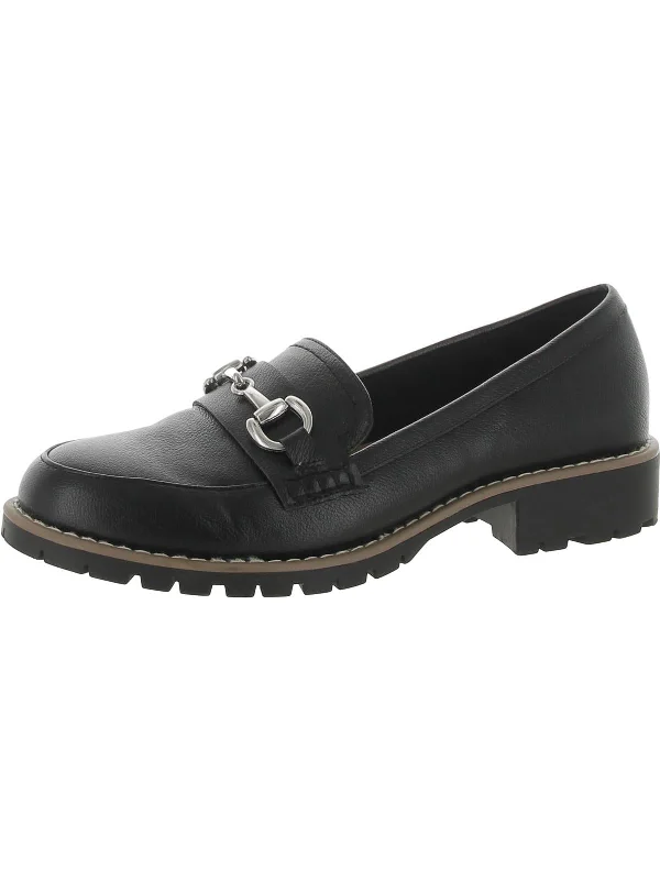 Celeste Womens Faux Leather Slip On Loafers