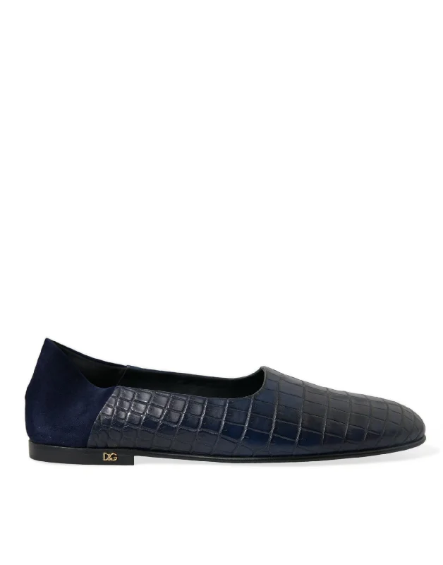 Dolce & Gabbana Elegant  Crocodile Leather Men's Loafers