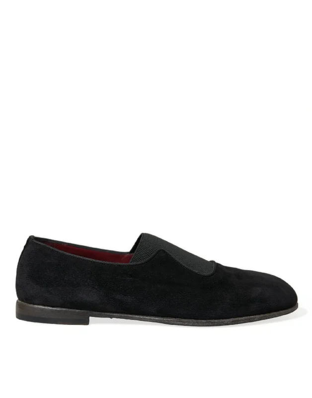 Dolce & Gabbana Elegant  Velor Loafers for the Discerning Men's Gentleman