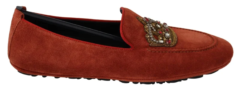 Dolce & Gabbana Opulent  Leather Loafers with  Men's Embroidery