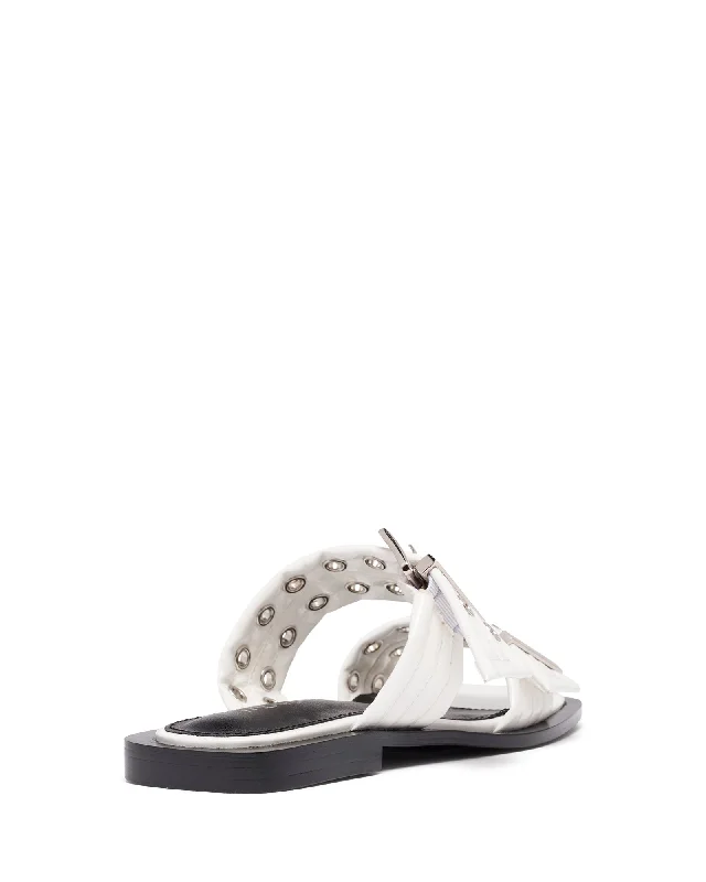 Ego Flat Sandal White Patent