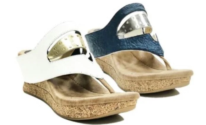 PREORDER Nautical Reversible Sandal - Navy/White