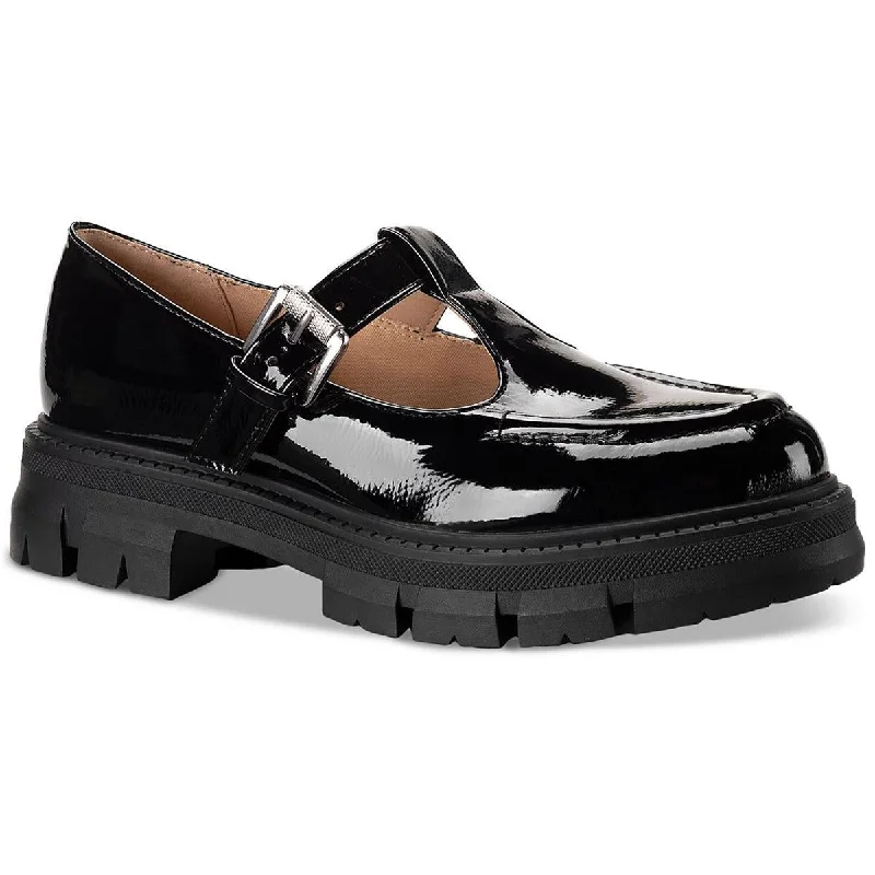 Sun + Stone Womens LUNNA Patent Leather Lugged Sole Mary Janes