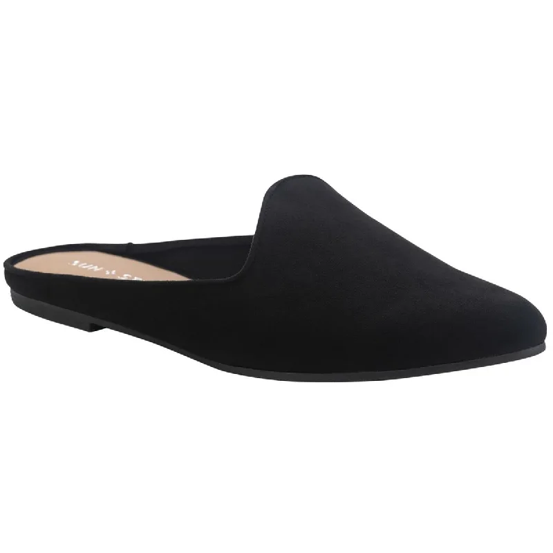 Sun + Stone Womens Ninna Faux Suede Pointed Toe Mules