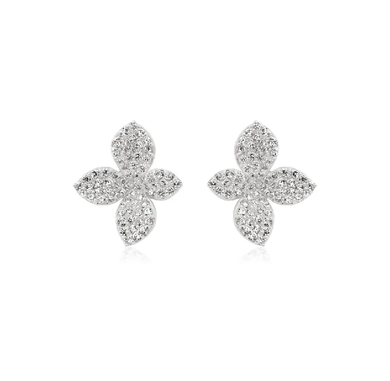 THIALH - Classic - Bloom 18K White Gold plated Earrings