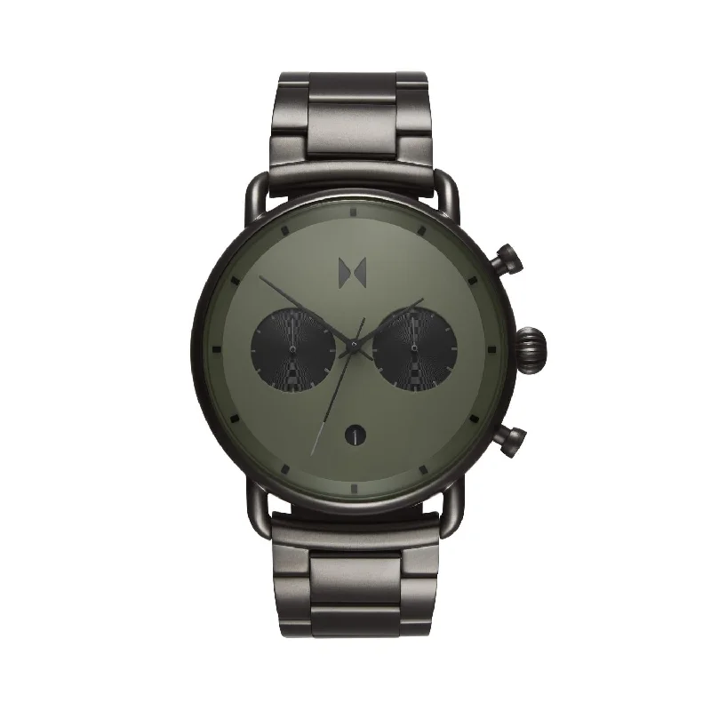 MVMT Blacktop Watch with 47MM Green Chronoraph Dial. D-BTO1-OLGU