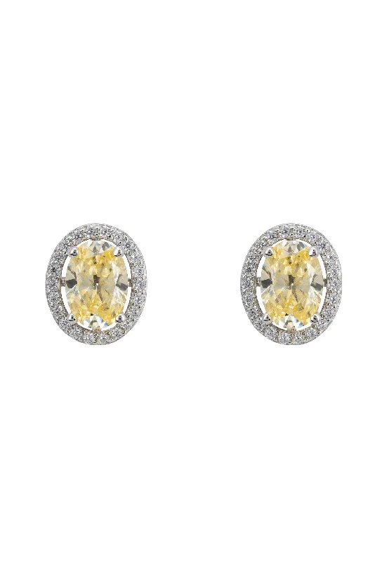 Petite Fleur Convertible Yellow Topaz Stud Earrings Silver